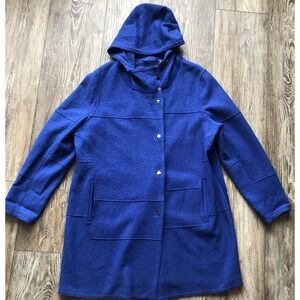 Kristen Blake Studio Collection Royal Blue Hooded Coat Jacket Women's XL NWT